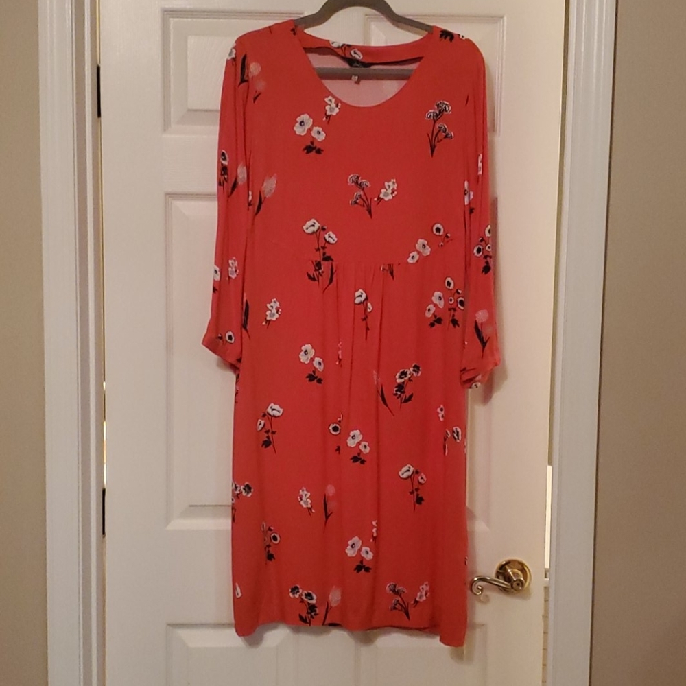 Red floral dress